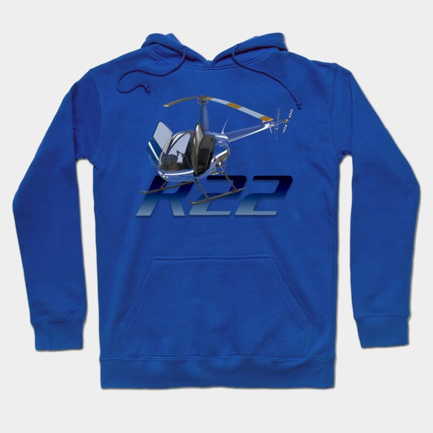 R22 helicopter Hoodie by Caravele